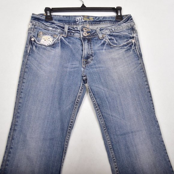 Miss Me Lace Pocket Light Wash Stretch Women's Size 28 Light heal drag - Picture 3 of 10